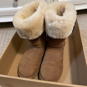 UGG women size 7 chestnut classic tall vintage kimono flower VGUC